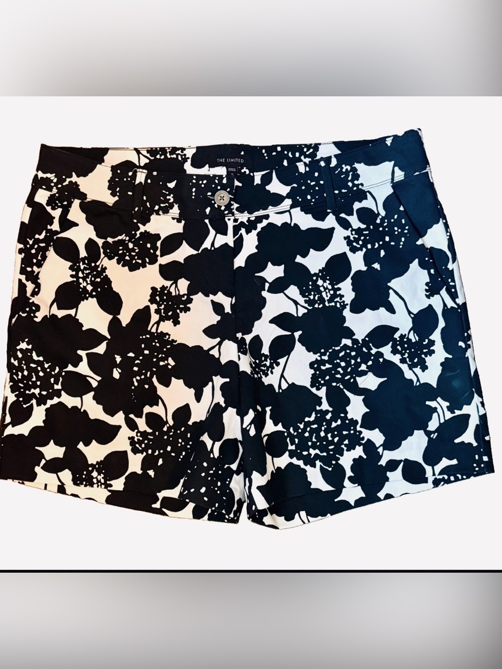 The Limited Black & White Floral Bermuda Shorts